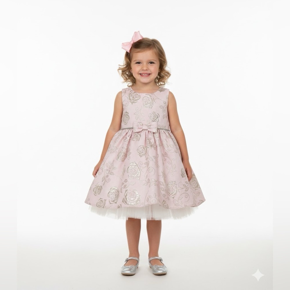 American Princess Pink and Silver Fit and Flare Dress